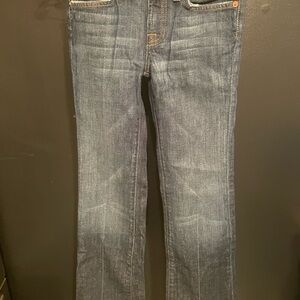 7 For All Mankind Dark Blue Straight Leg Jeans
